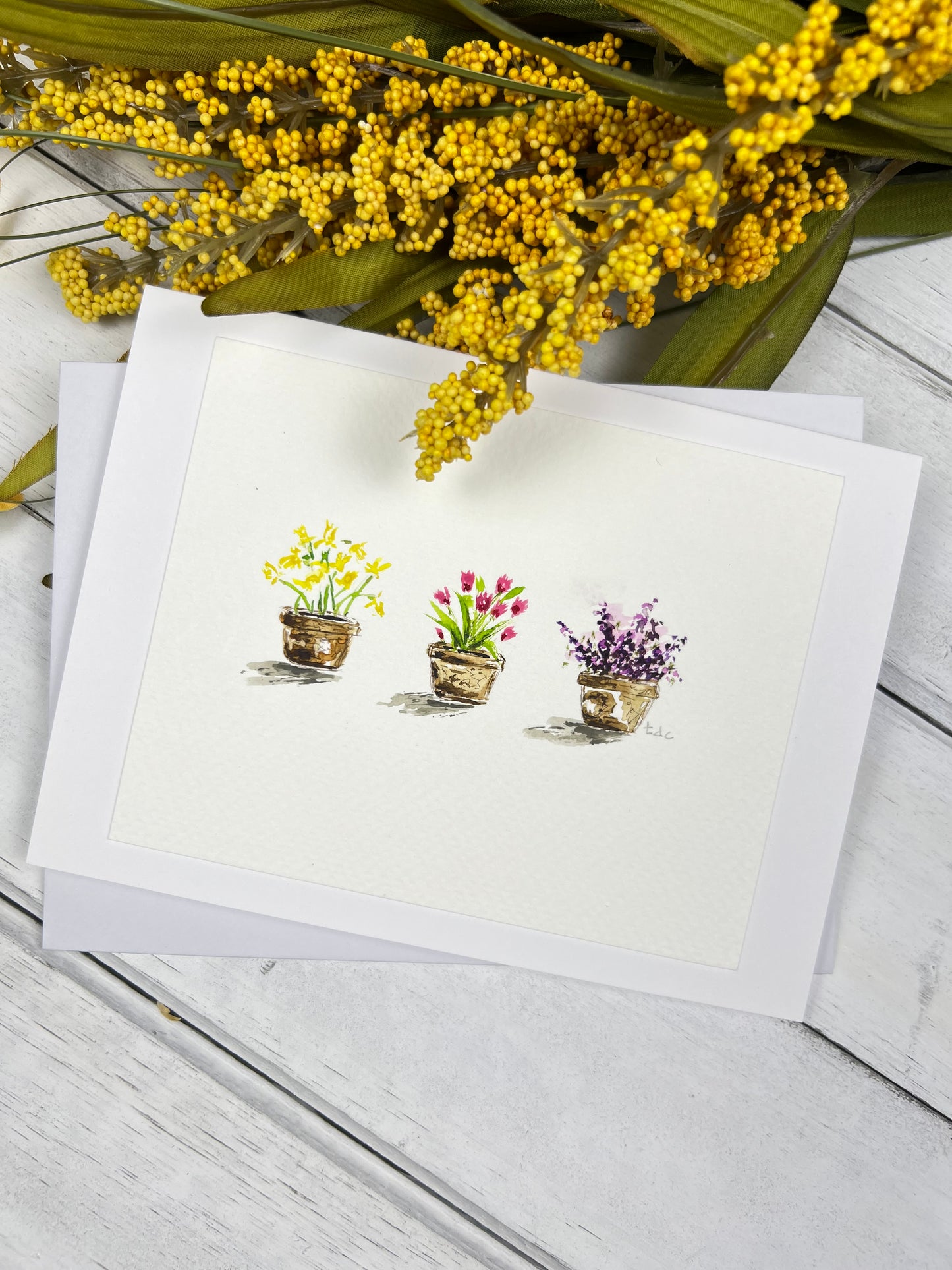 "Flowers" - Hand Painted Watercolor Greeting Card
