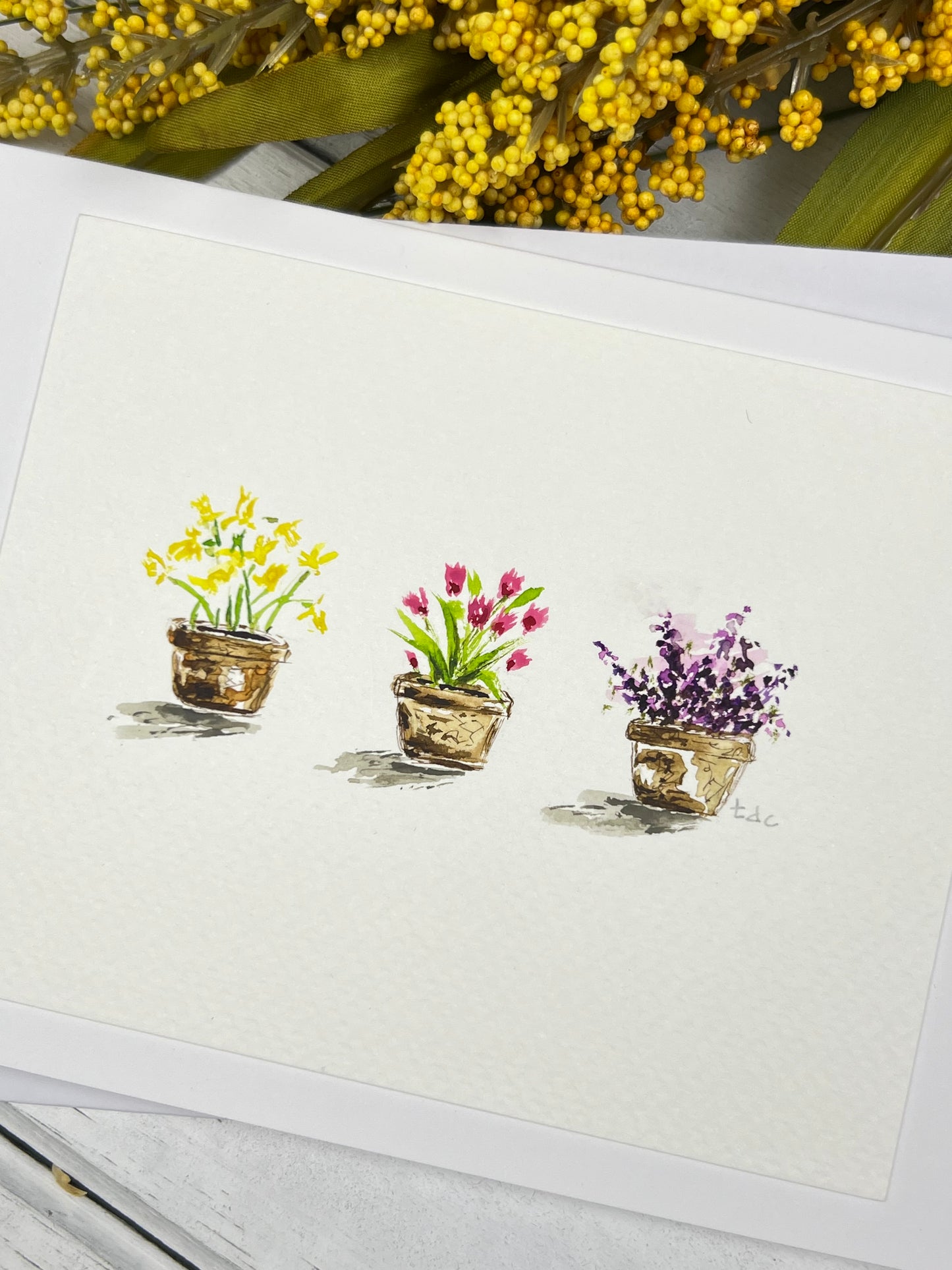 "Flowers" - Hand Painted Watercolor Greeting Card