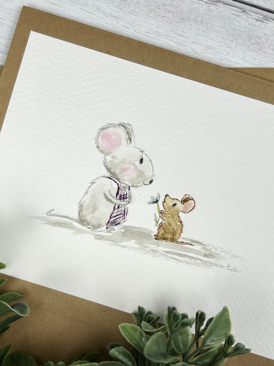 "For You" - Hand Painted Watercolor Greeting Card