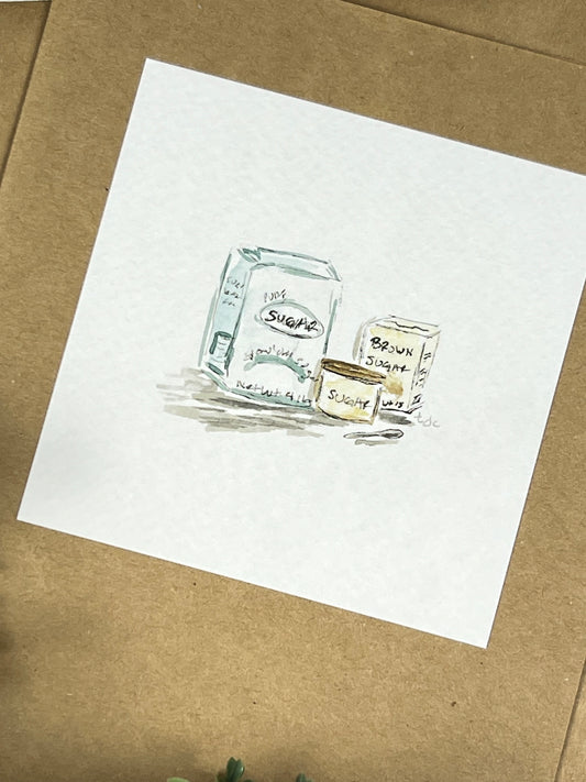 "Sugar Sugar" - Hand Painted Watercolor Greeting Card