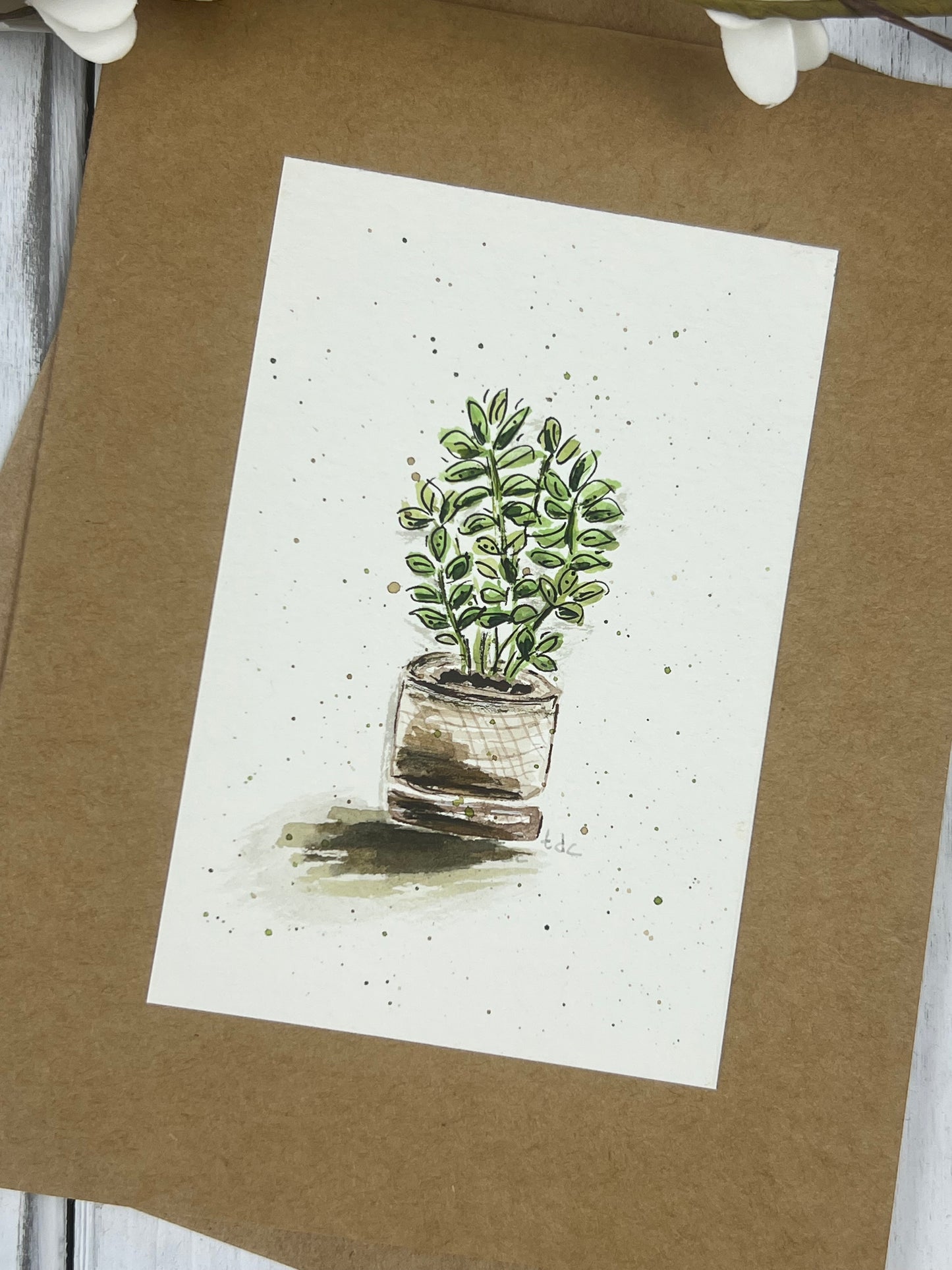 "Plant Lover" - Hand Painted Watercolor Greeting Card
