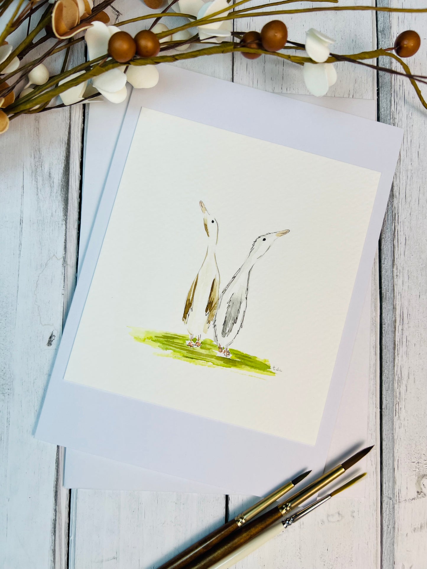 "Me & You" - Hand Painted Watercolor Greeting Card
