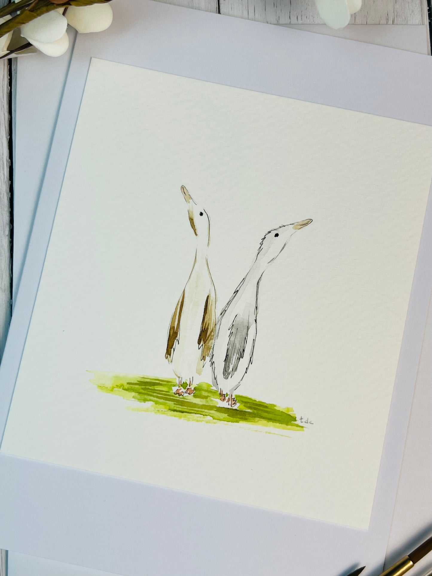 "Me & You" - Hand Painted Watercolor Greeting Card