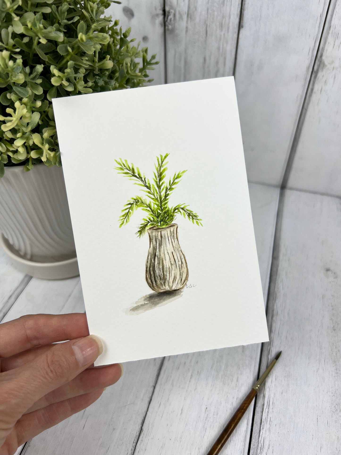 "House Fern" - Original Watercolor Framed Art