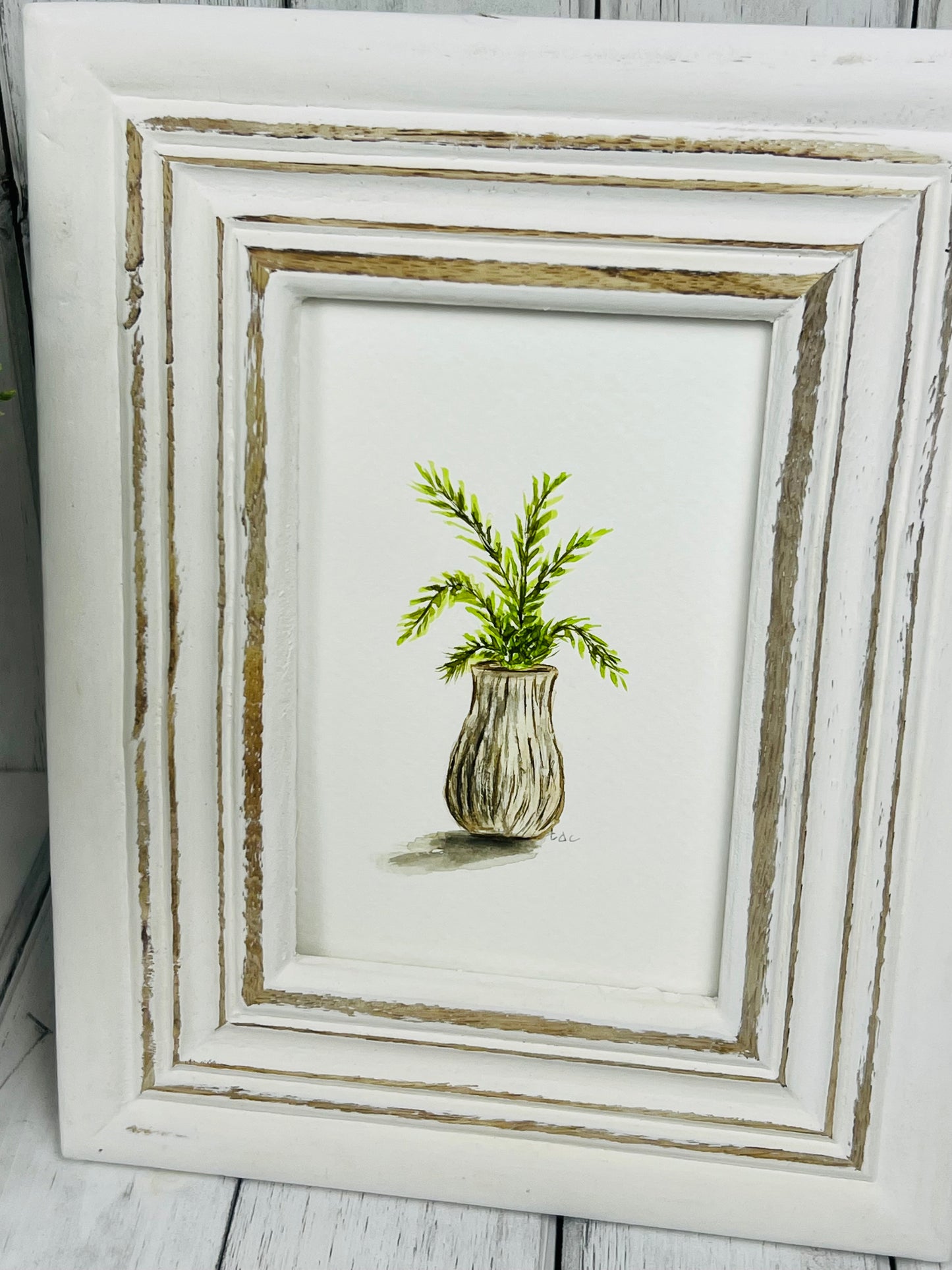 "House Fern" - Original Watercolor Framed Art