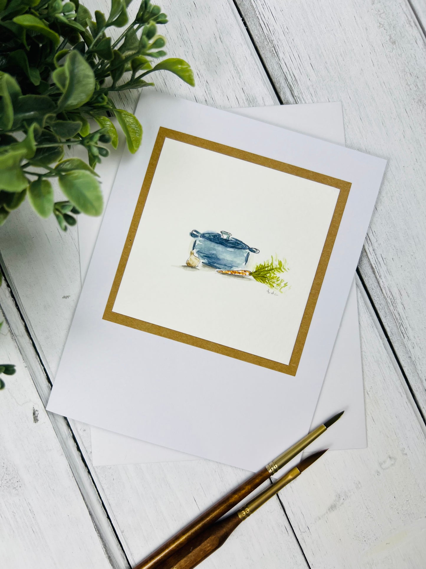 "Soup" - Hand Painted Watercolor Greeting Card