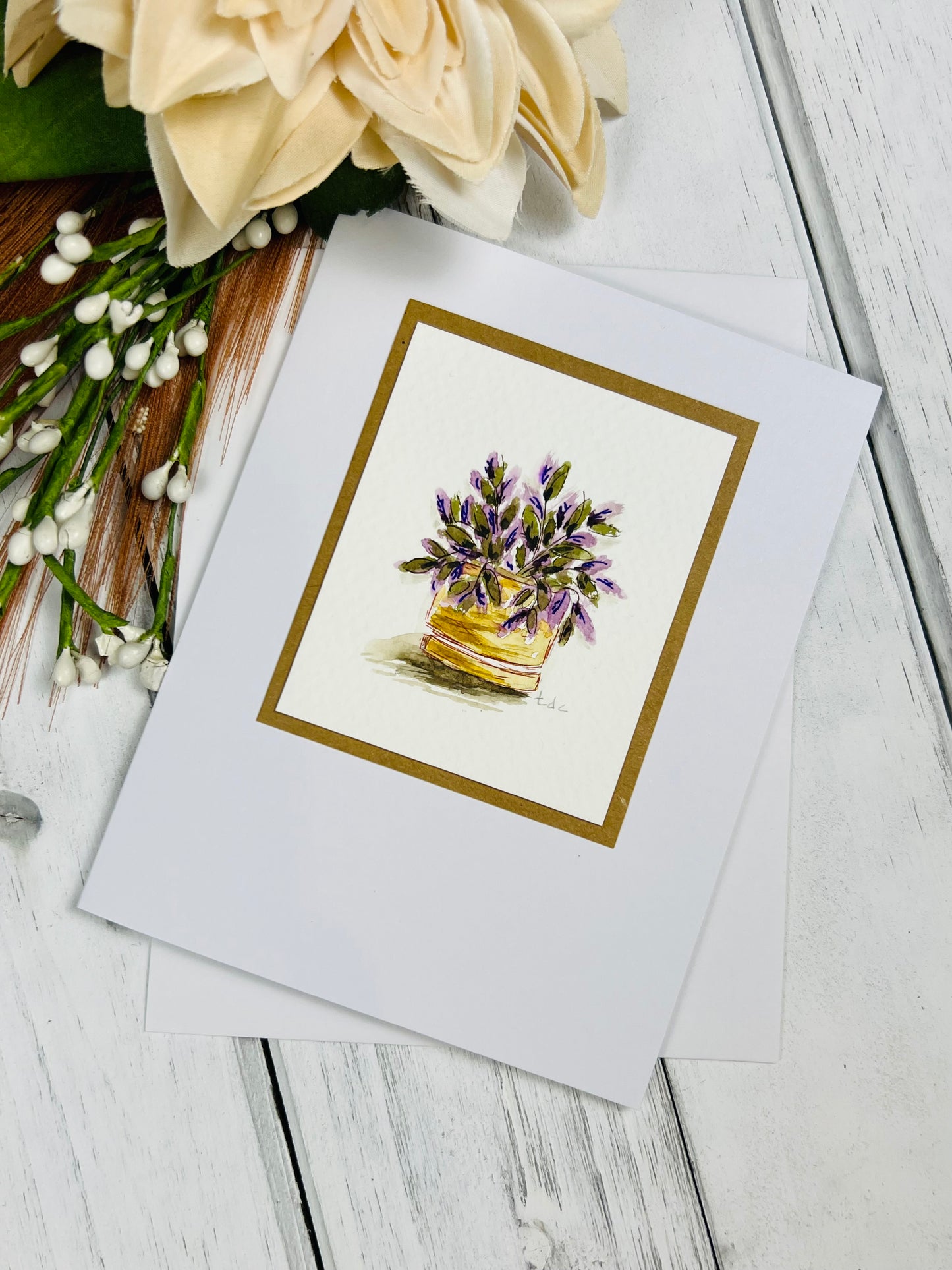 "Prayer Plant" - Hand Painted Watercolor Greeting Card