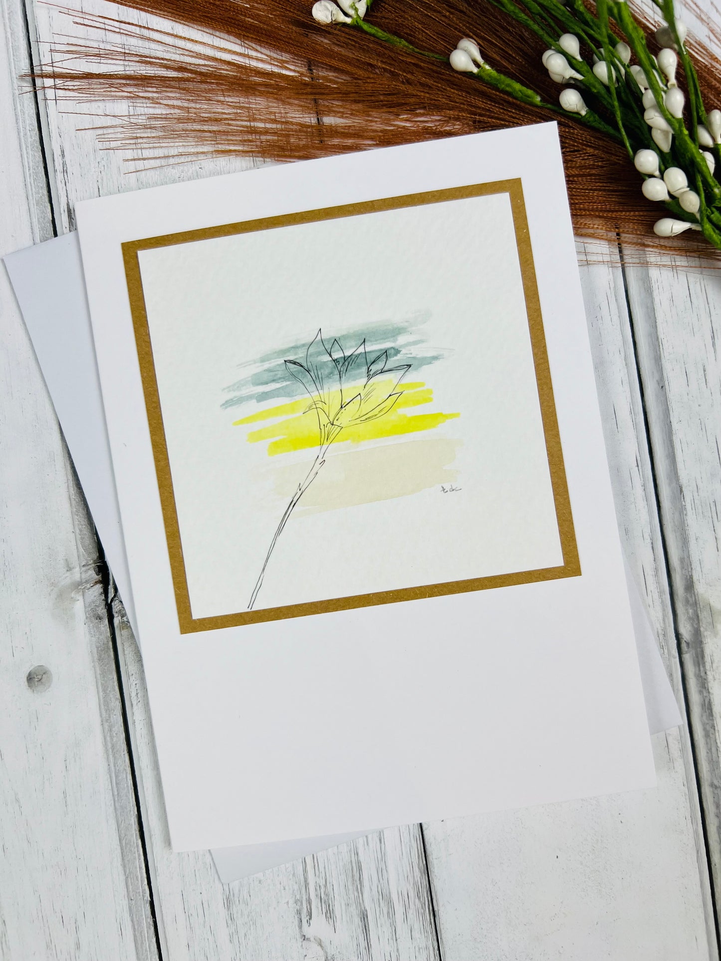"Thinking of You" - Hand Painted Watercolor Greeting Card