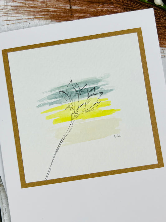 "Thinking of You" - Hand Painted Watercolor Greeting Card