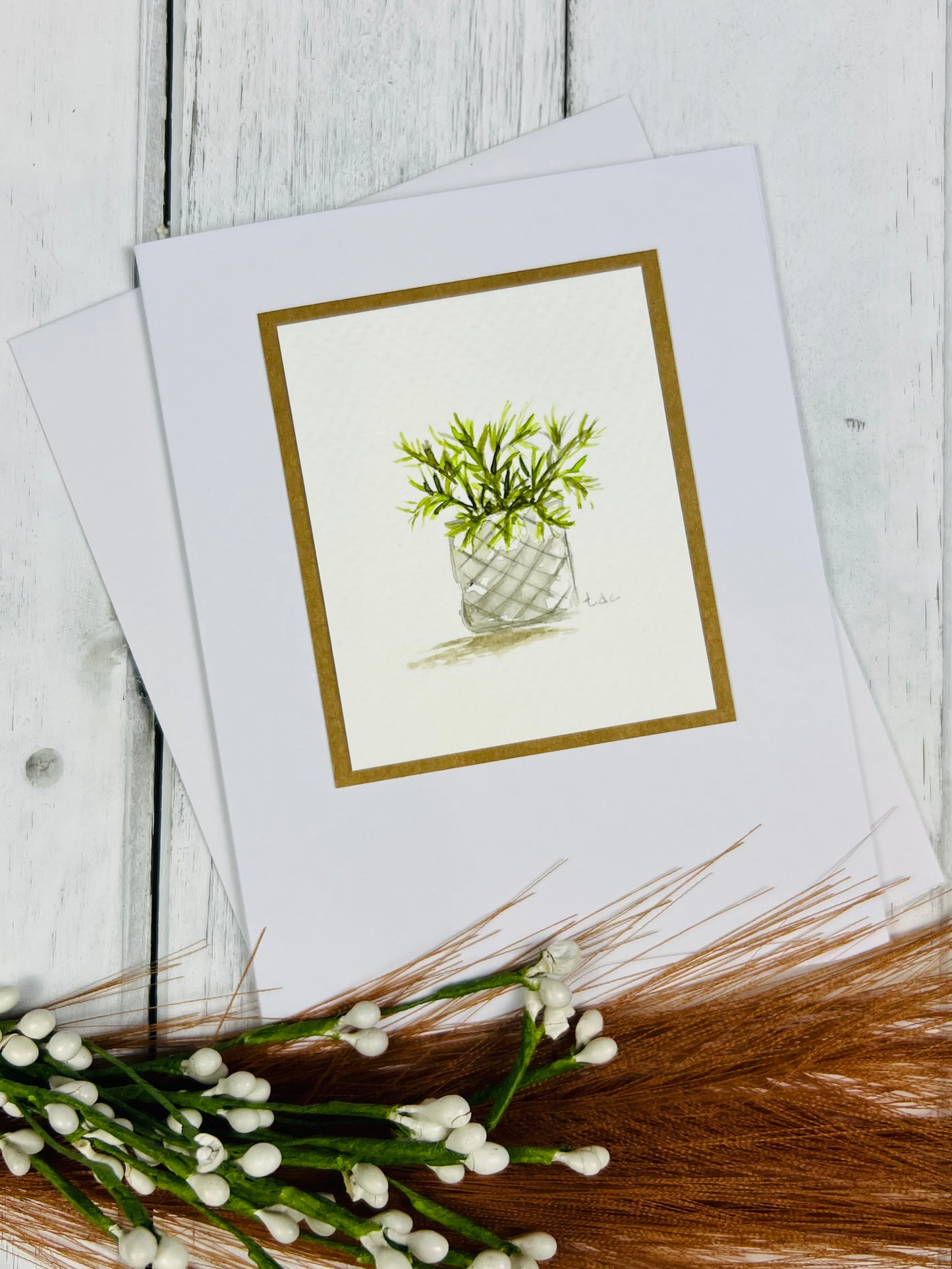 "Succulent" - Hand Painted Watercolor Greeting Card