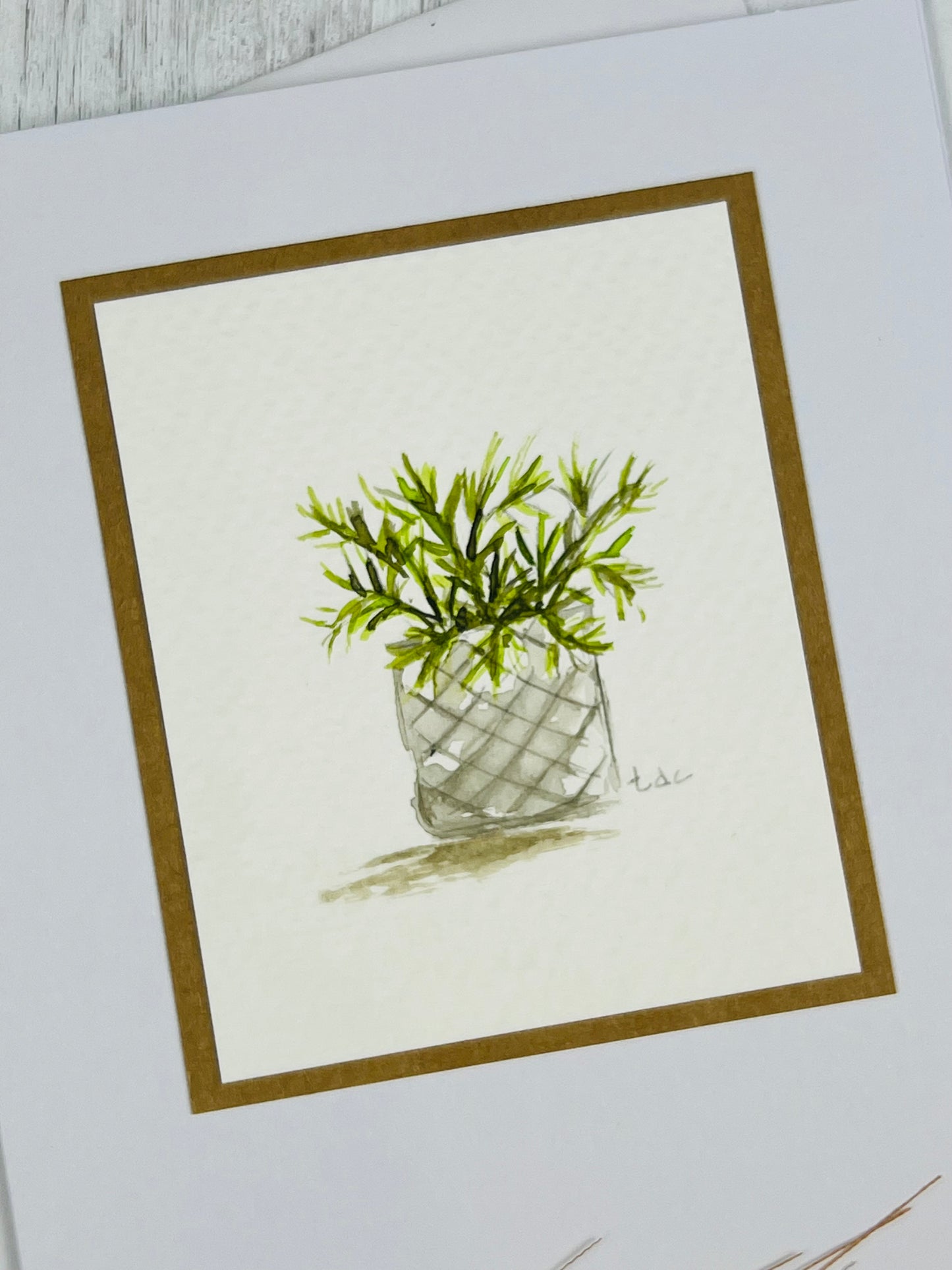 "Succulent" - Hand Painted Watercolor Greeting Card