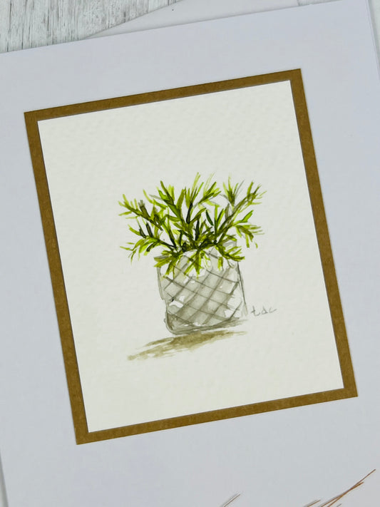 "Succulent" - Hand Painted Watercolor Greeting Card