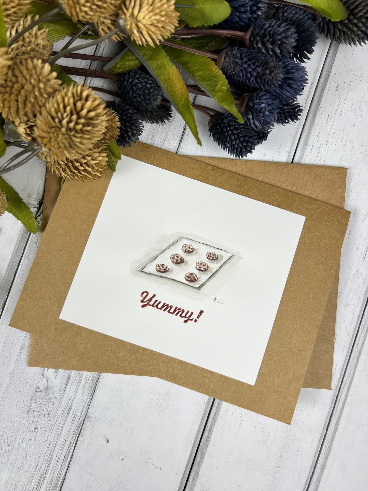 "Yummy Cookies!" - Hand Painted Watercolor Greeting Card