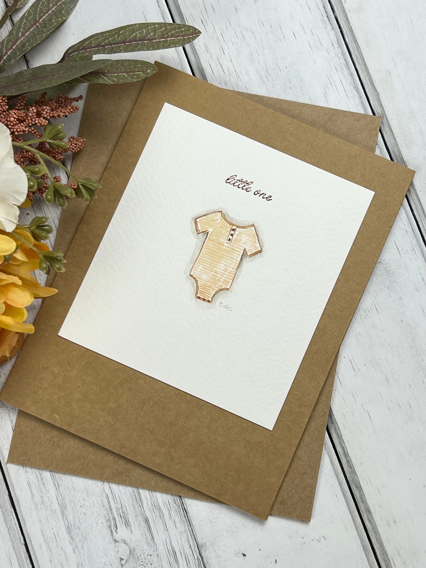 "Little One" - Hand Painted Watercolor Greeting Card