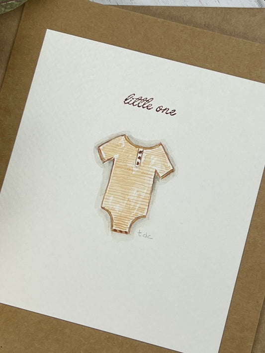"Little One" - Hand Painted Watercolor Greeting Card