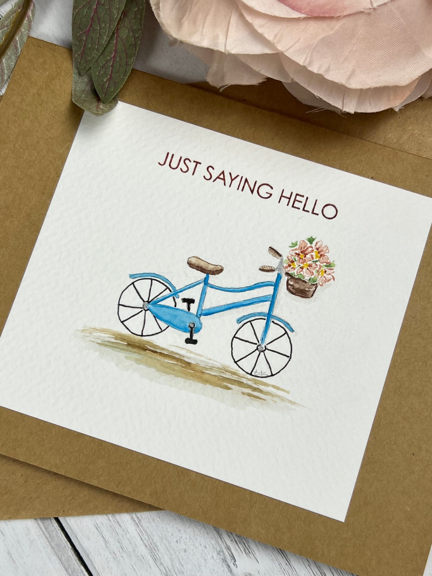 "Hello" - Hand Painted Watercolor Greeting Card