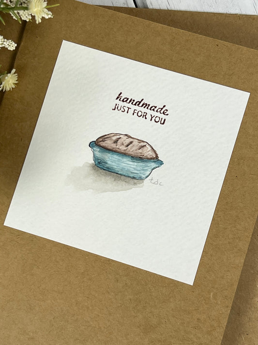 "Made Just For You" - Hand Painted Watercolor Greeting Card