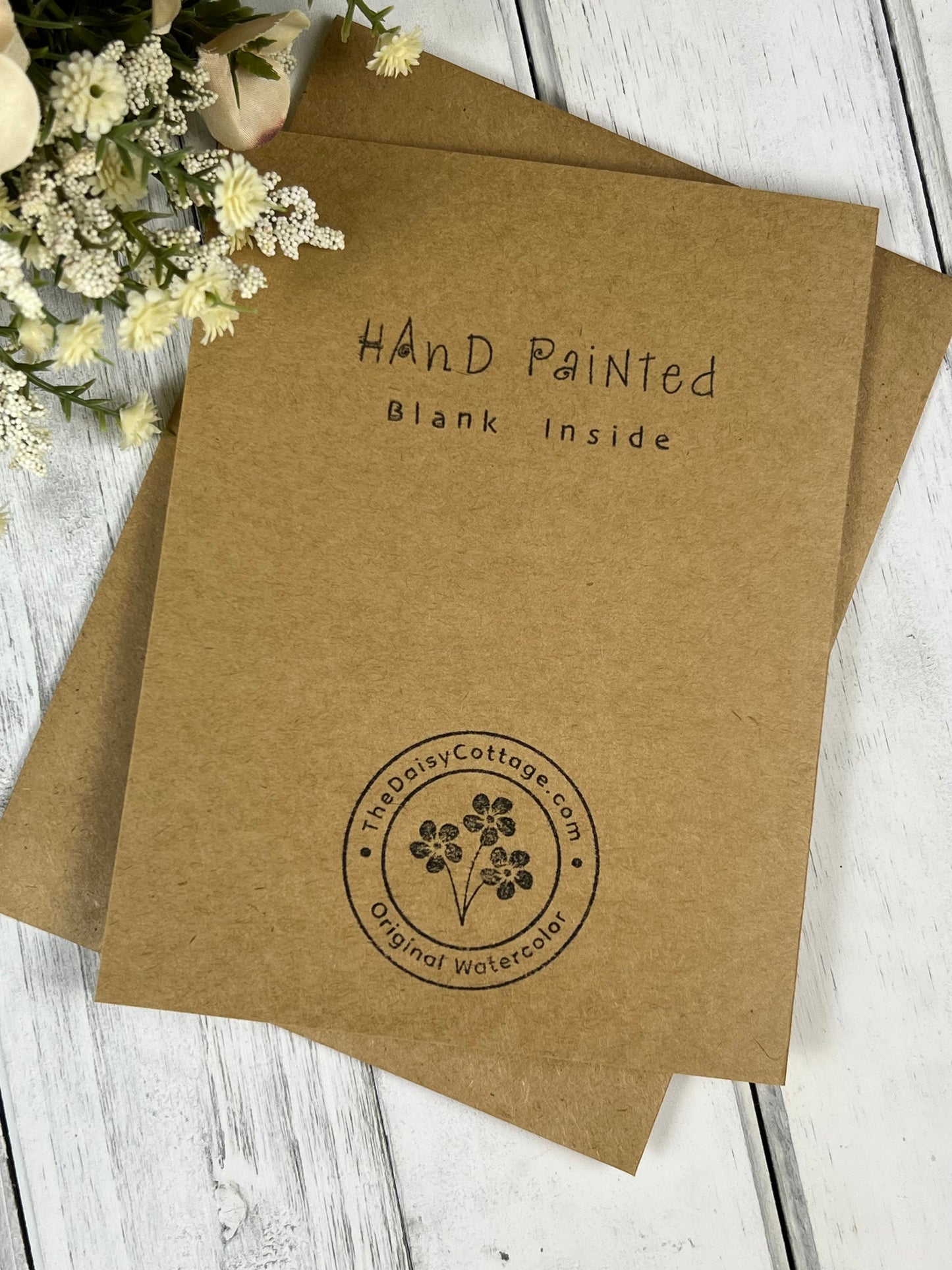 "Cute as a Button" - Hand Painted Watercolor Greeting Card