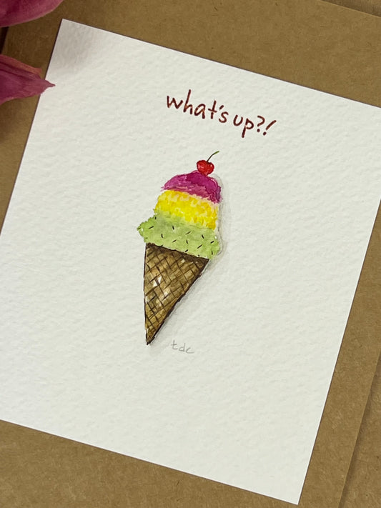 "Icecream" - Hand Painted Watercolor Greeting Card