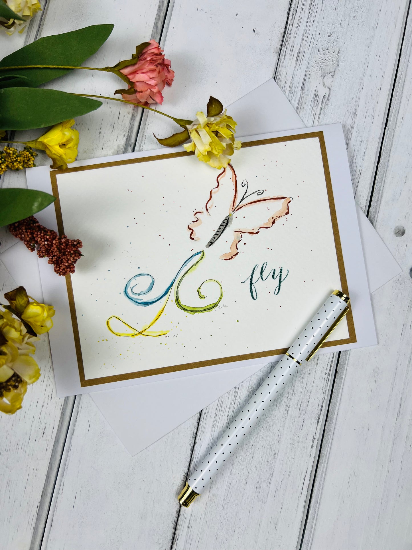 "Fly Towards Your Dream" - Hand Painted Watercolor Greeting Card