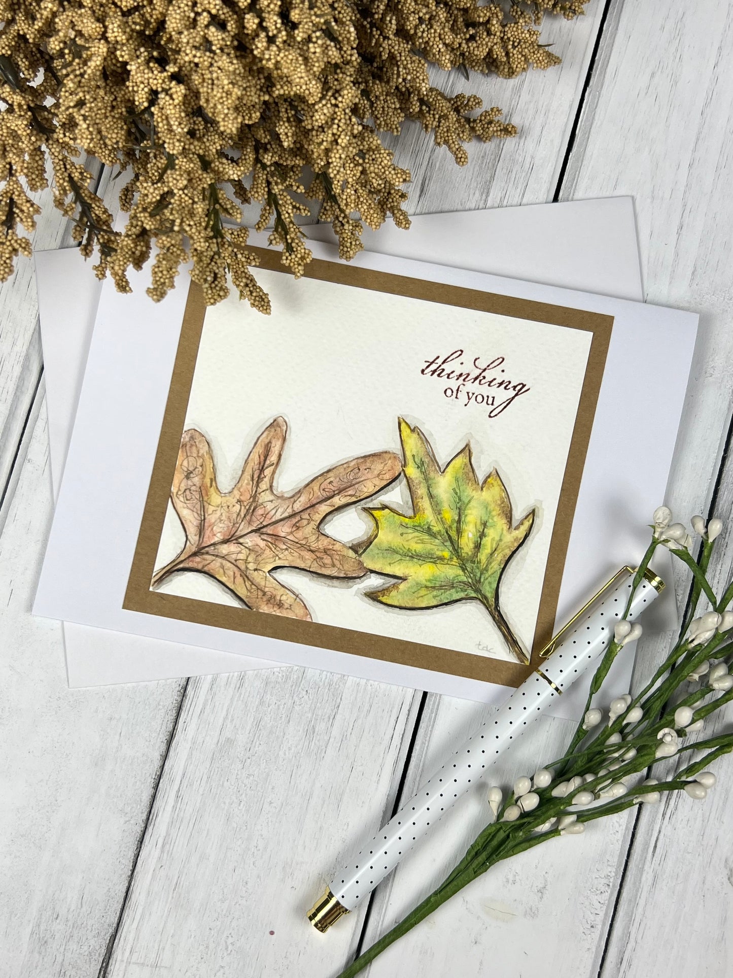 "Autumn" - Hand Painted Watercolor Greeting Card