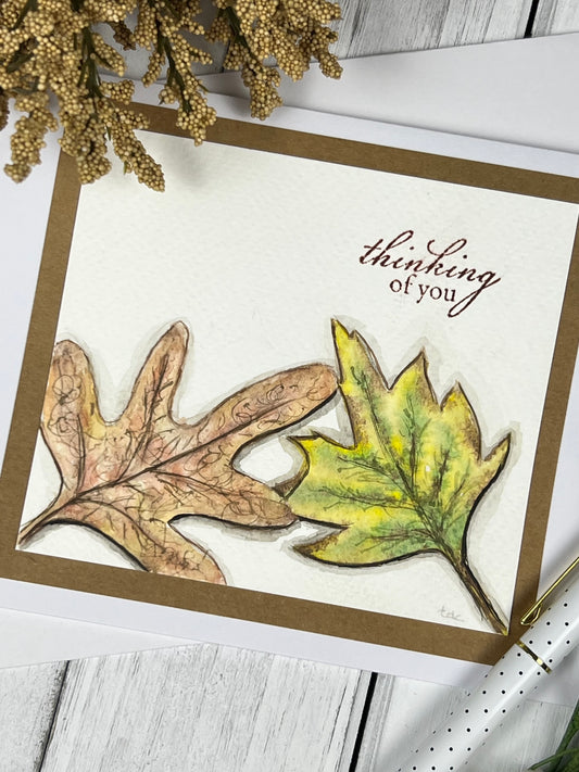"Autumn" - Hand Painted Watercolor Greeting Card