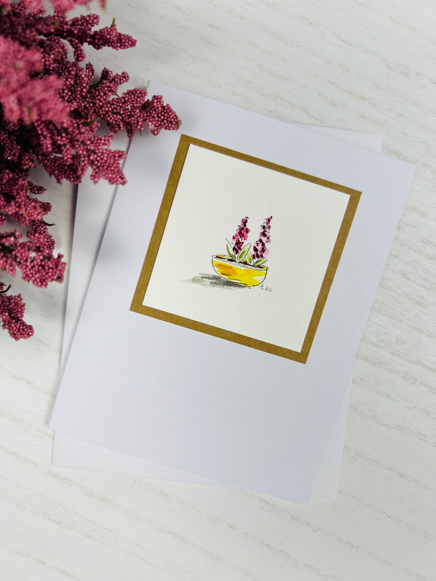 "Whimsical Lavender" - Hand Painted Watercolor Greeting Card