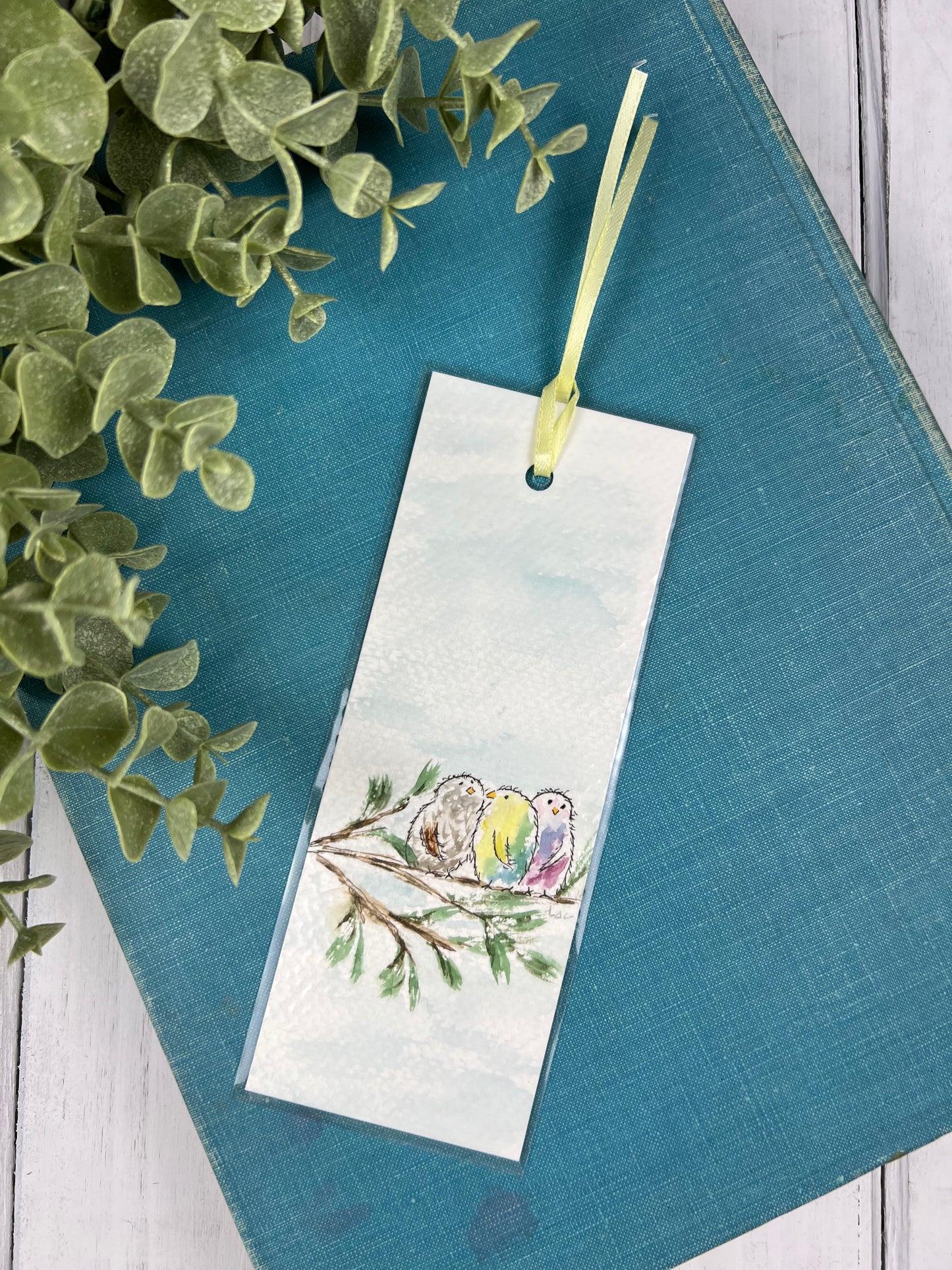 Bookmark "Sweet Little Birds" - Hand Painted Watercolor