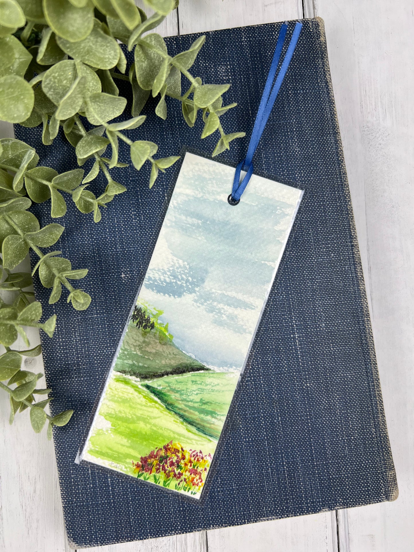 Bookmark "Hillsides" - Hand Painted Watercolor