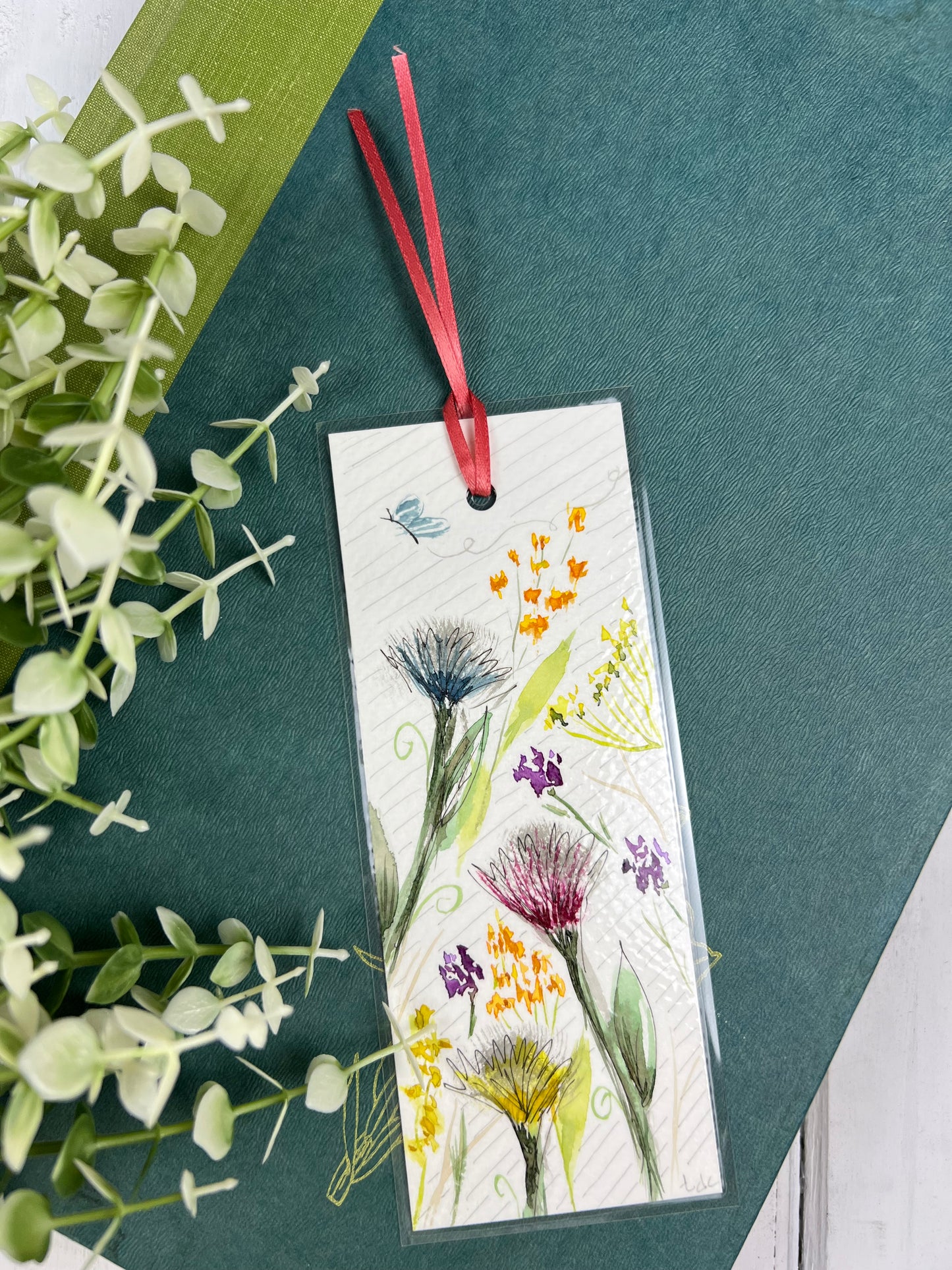 Bookmark "Garden Flutter" - Hand Painted Watercolor