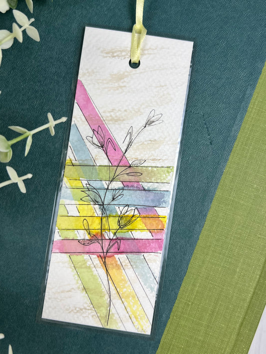 Bookmark "Lines Crossed" - Hand Painted Watercolor