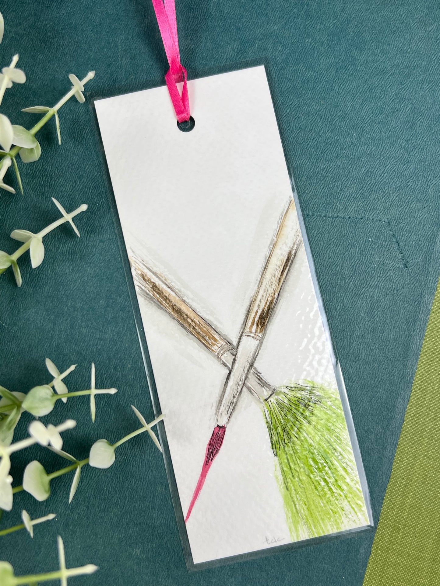 Bookmark "Paintbrush in Motion" - Hand Painted Watercolor
