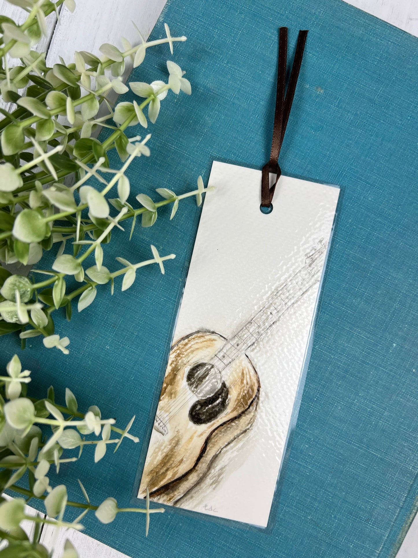 Bookmark "Guitar Vibes" - Hand Painted Watercolor