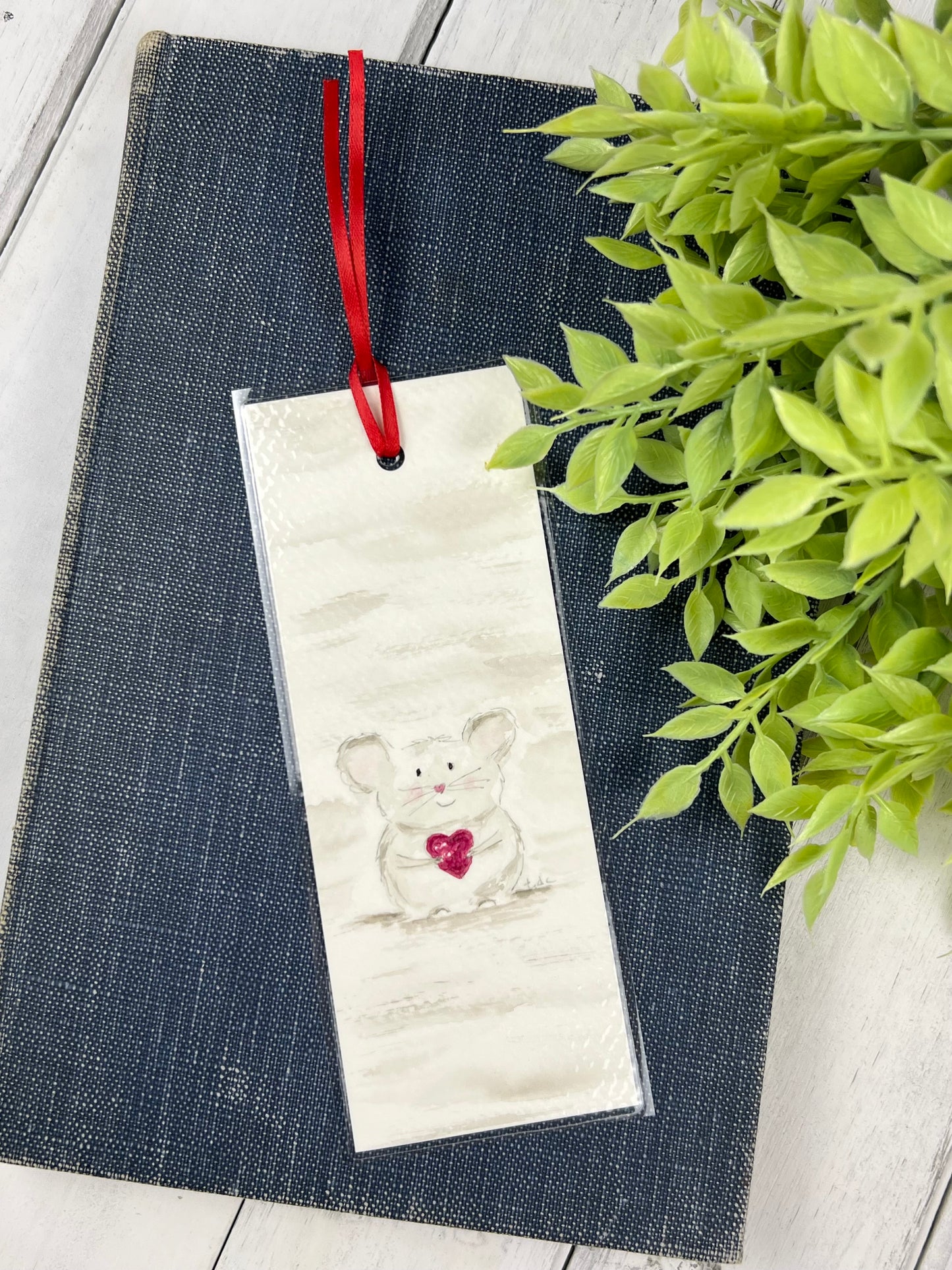 Bookmark "Sweet Mouse" - Hand Painted Watercolor