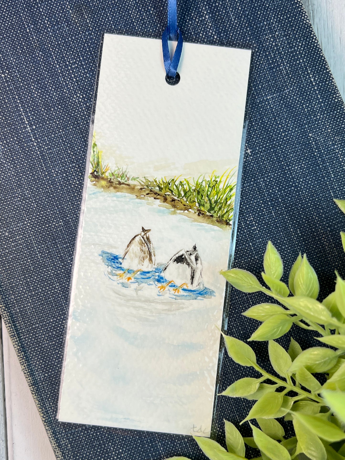 Bookmark "Duck Booties" - Hand Painted Watercolor