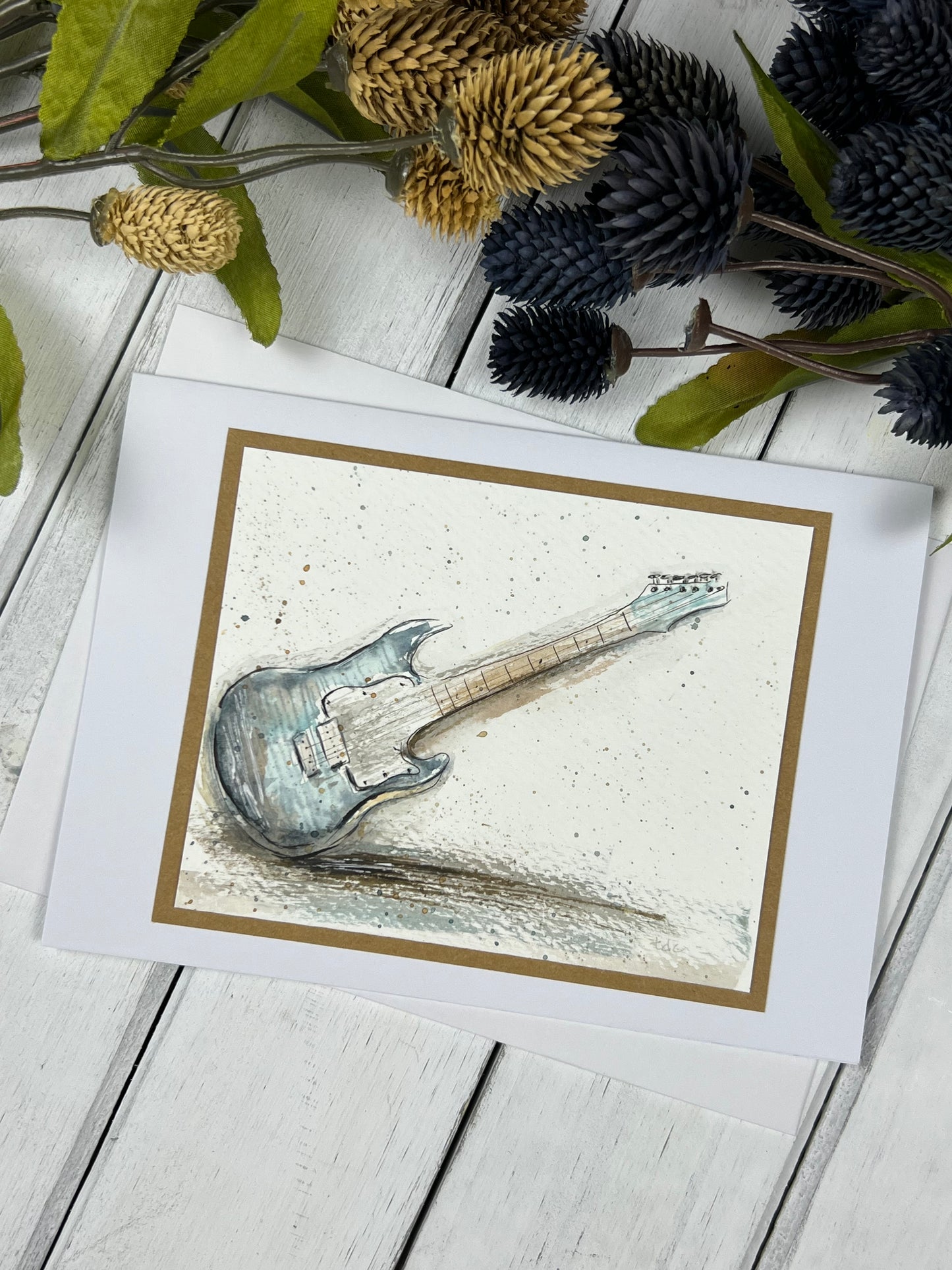 "Electric Vibes" - Hand Painted Watercolor Greeting Card