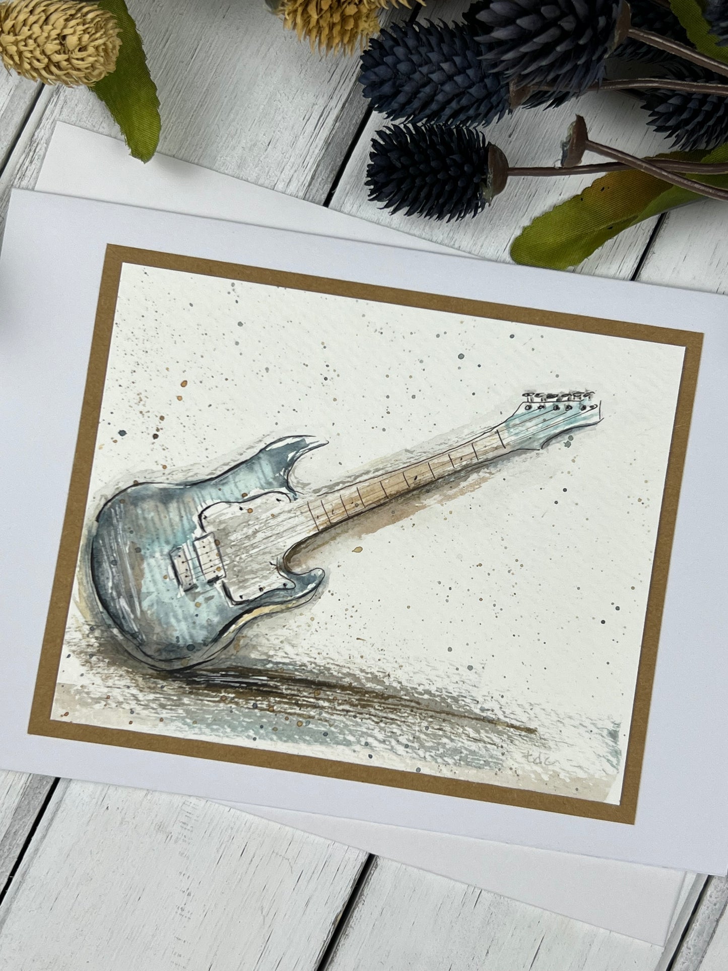 "Electric Vibes" - Hand Painted Watercolor Greeting Card