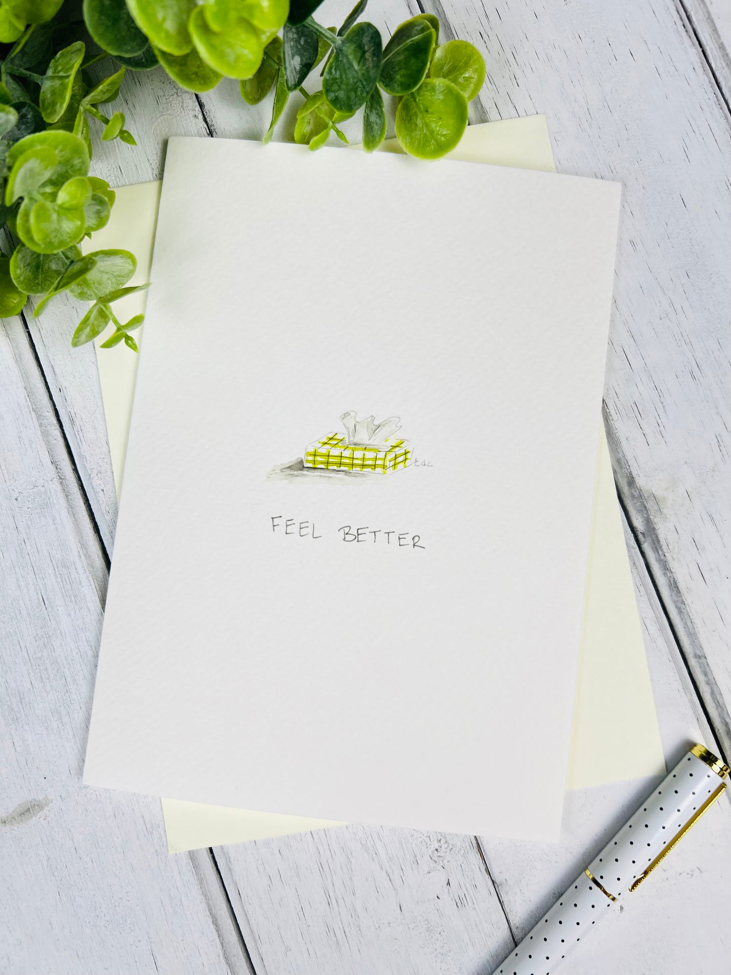 "Feel Better" - Watercolor Greeting Card
