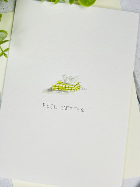 "Feel Better" - Watercolor Greeting Card