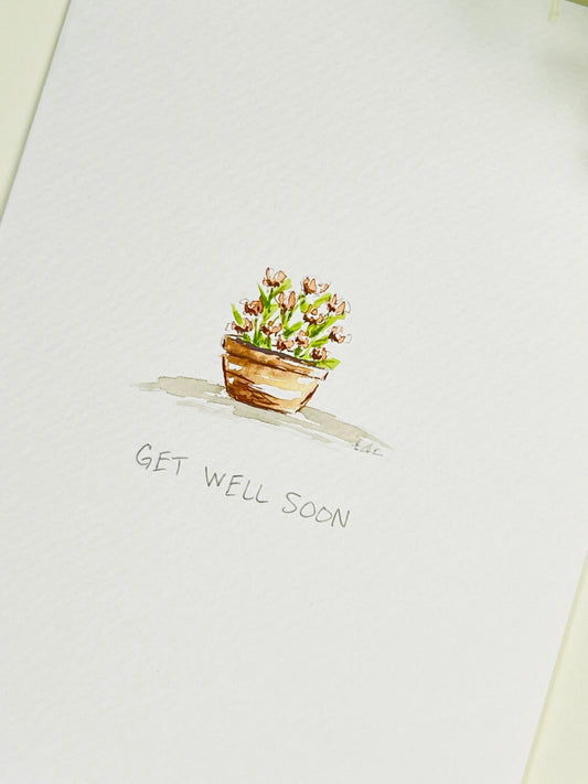 "Get Well Soon" - Watercolor Greeting Card