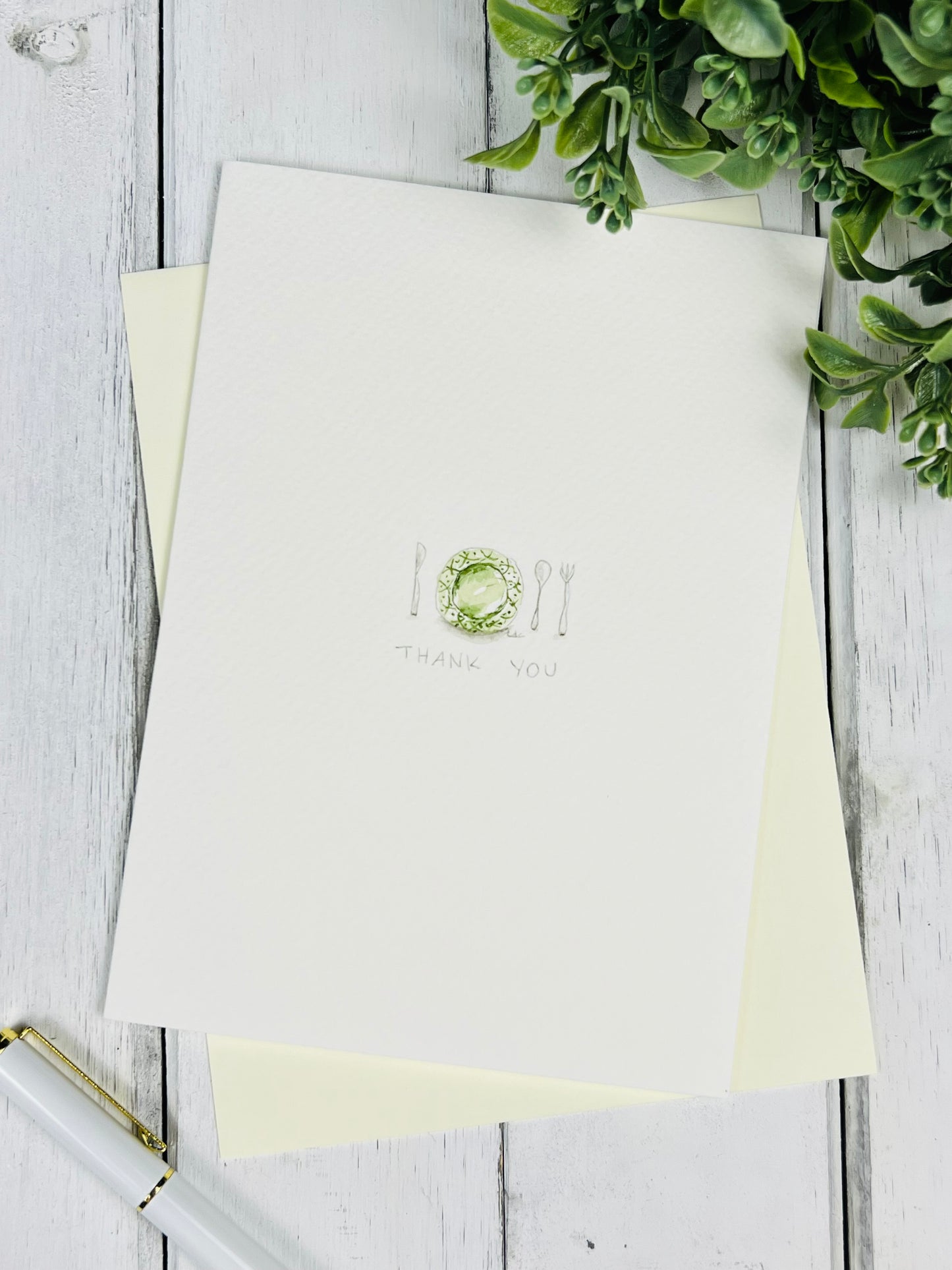 "Thank You" - Watercolor Greeting Card