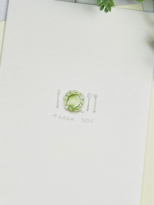 "Thank You" - Watercolor Greeting Card