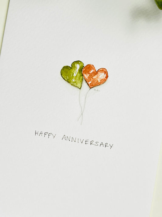 "Happy Anniversary" - Watercolor Greeting Card