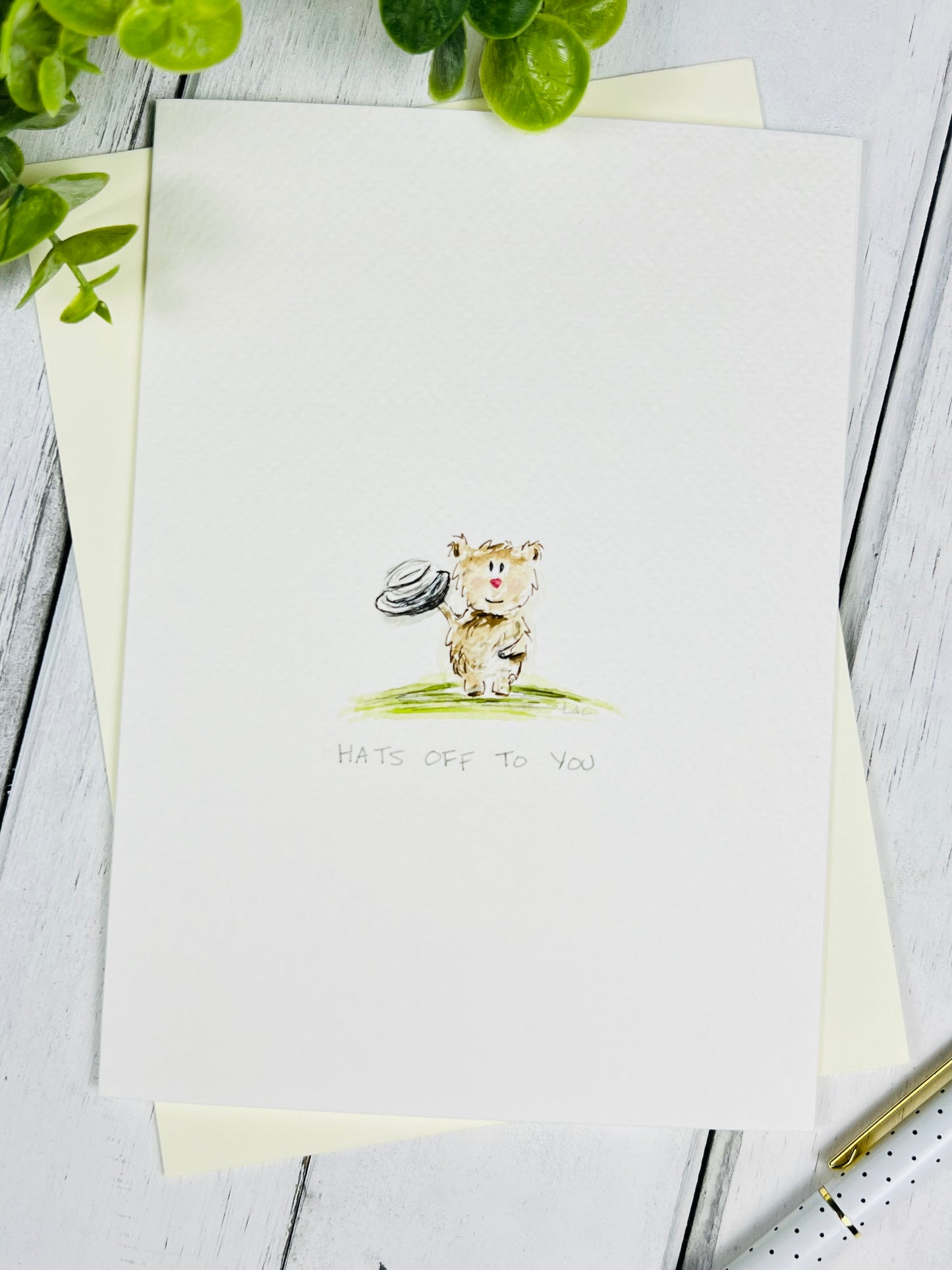 "Hats Off To You" - Watercolor Greeting Card