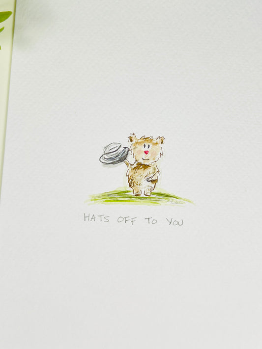"Hats Off To You" - Watercolor Greeting Card