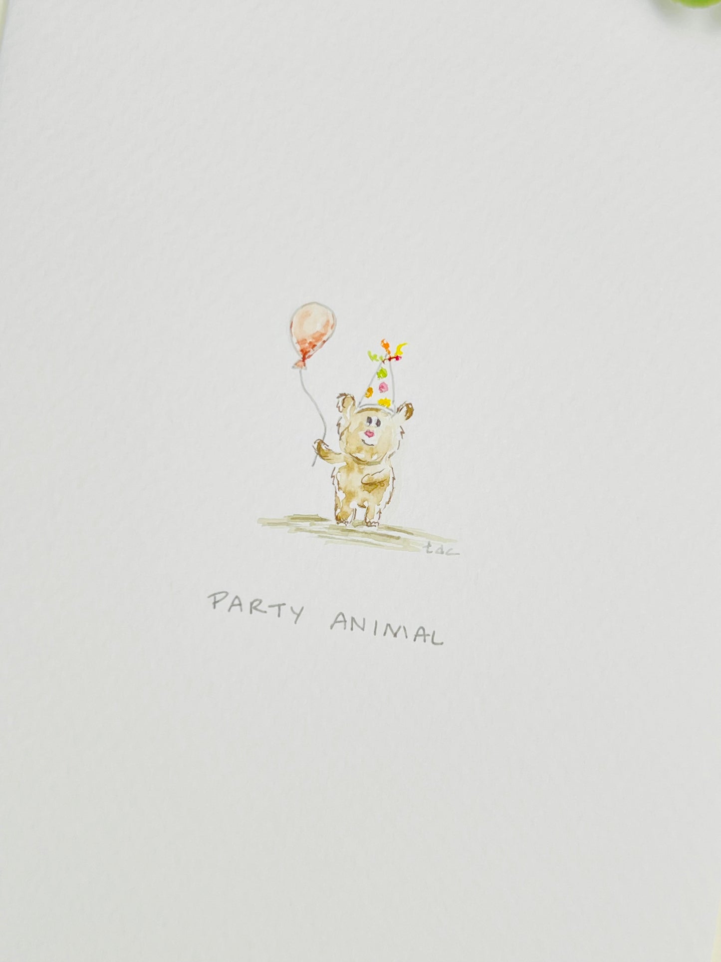 "Party Animal Bear" - Watercolor Greeting Card