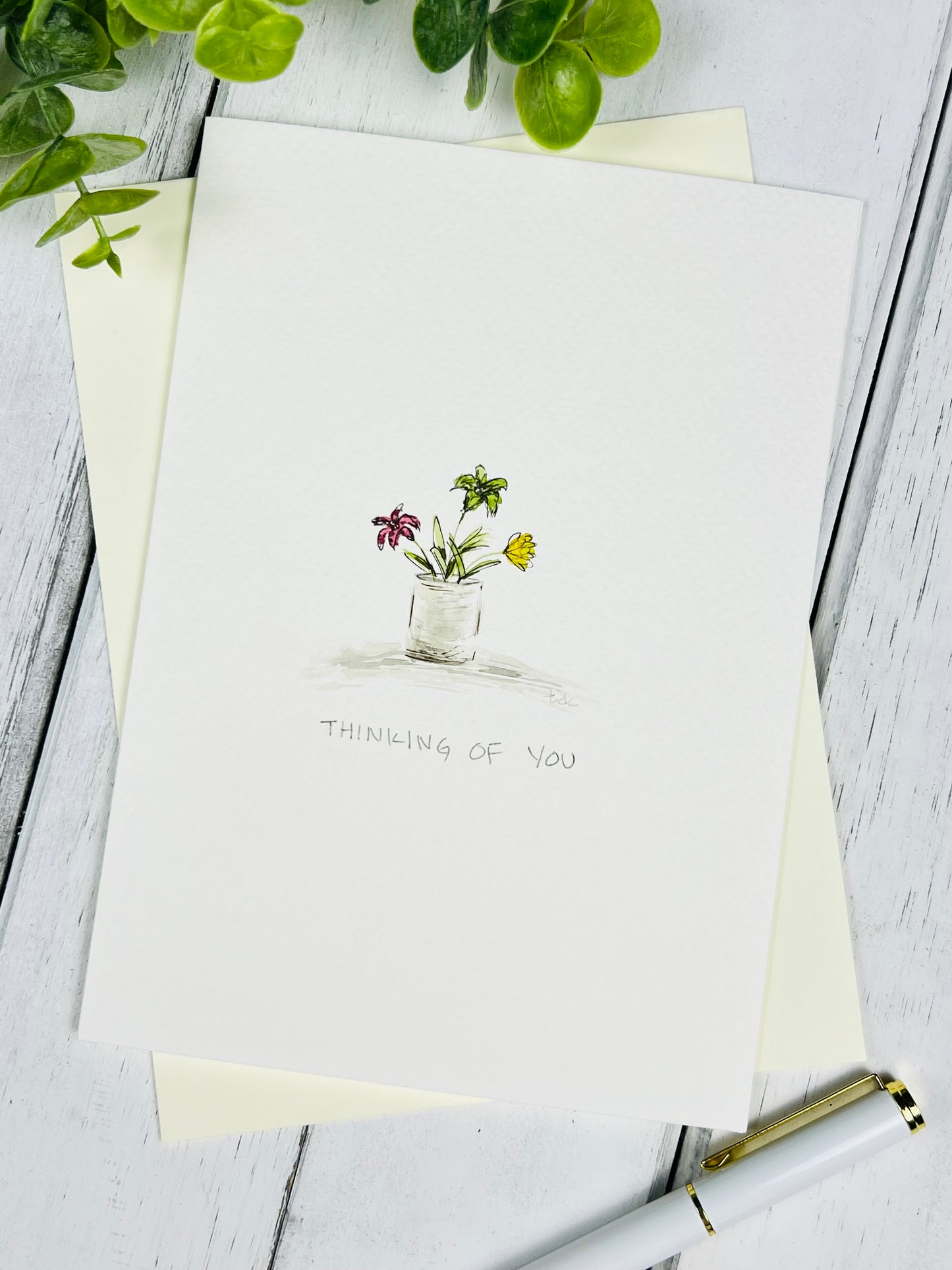 "Thinking of You" - Watercolor Greeting Card