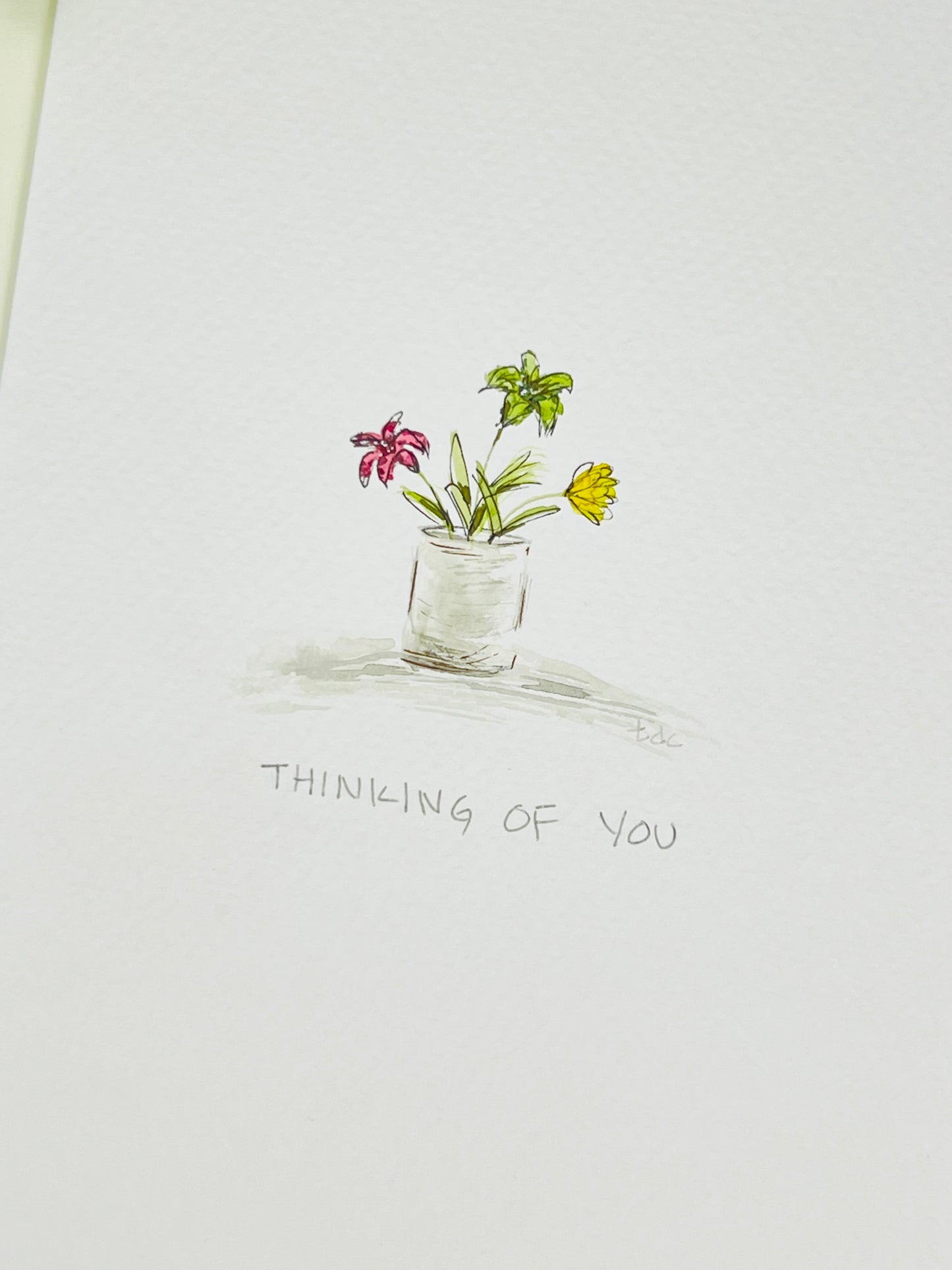 "Thinking of You" - Watercolor Greeting Card