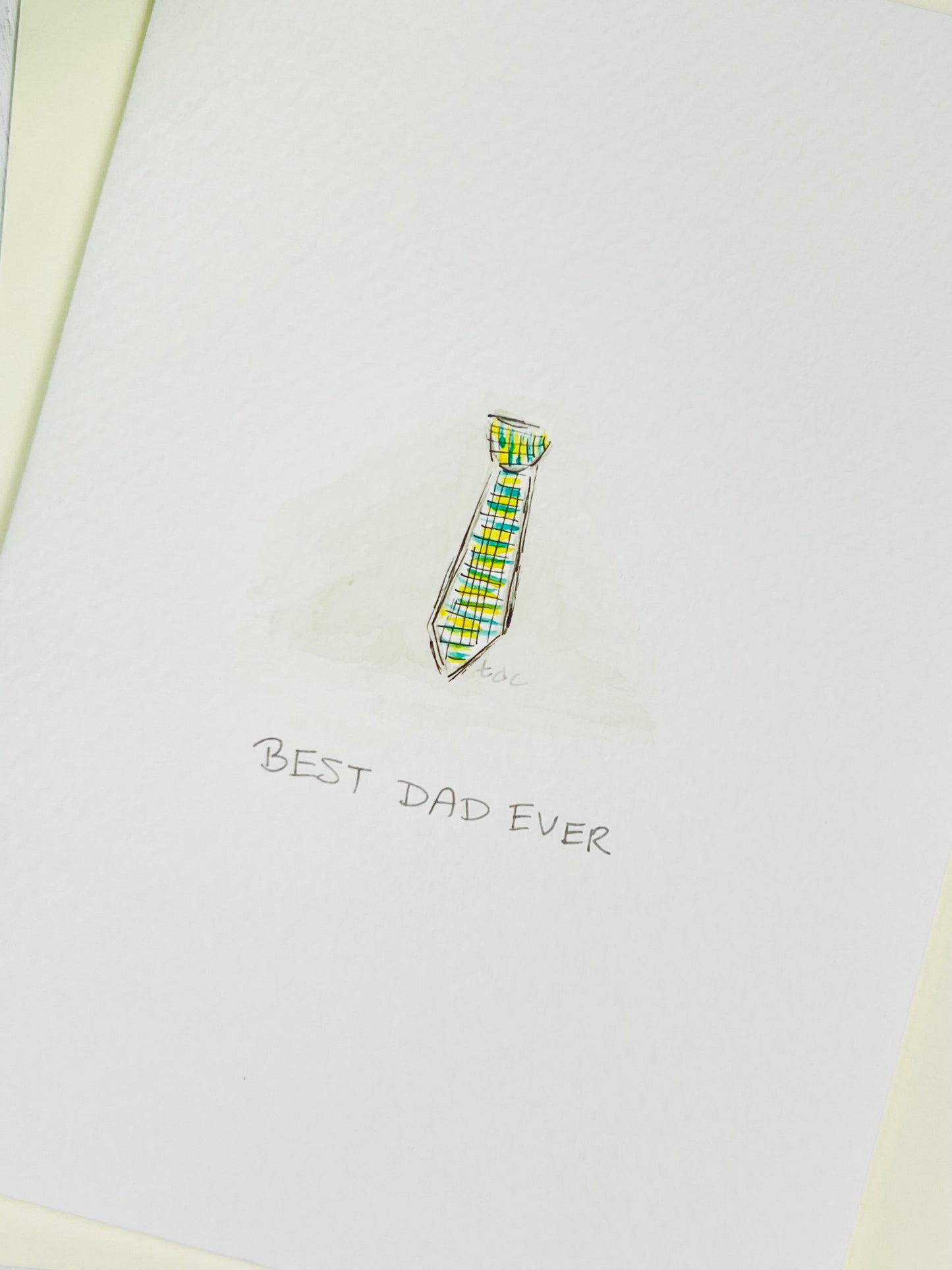 "Best Dad Ever" - Watercolor Greeting Card