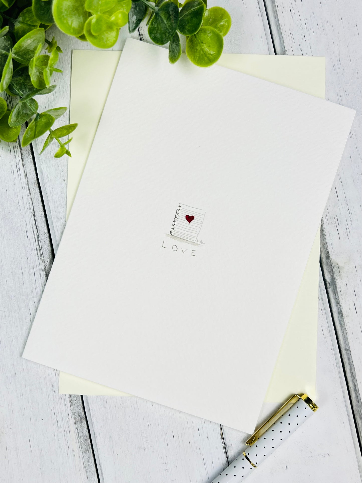 "Love" - Watercolor Greeting Card